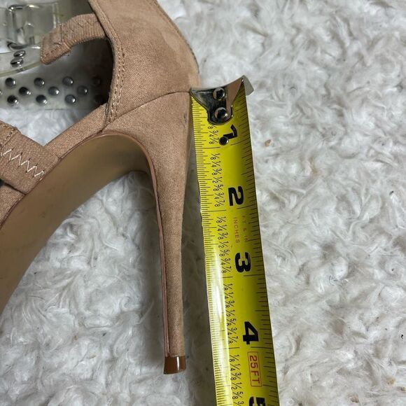 Steve Madden Moto Multi Straps Stud clear ankle strap sandals back zipper SZ8.5M - Picture 8 of 9